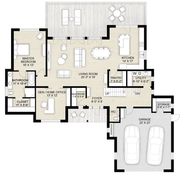 House Blueprint - Contemporary Floor Plan - Main Floor Plan #924-13