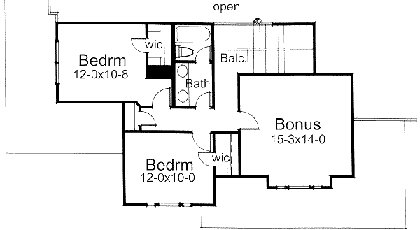 House Design - Country Floor Plan - Upper Floor Plan #120-115