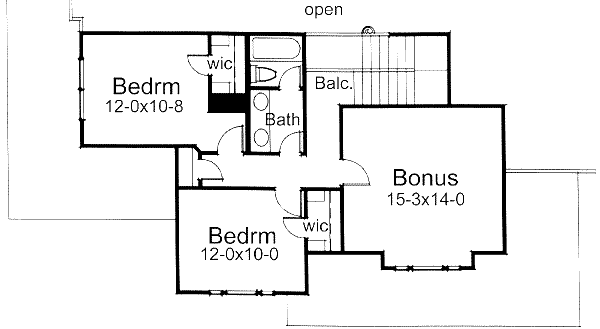 Country Floor Plan - Upper Floor Plan #120-115