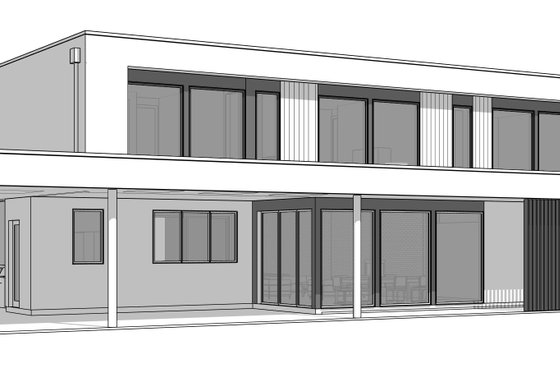 Exterior - Rear Elevation 2 for Contemporary House Plan #1114-91 - 4 bed, 3.5 bath