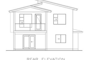 Exterior - Rear Elevation for Contemporary House Plan #1100-38 - 3 bed, 2 bath