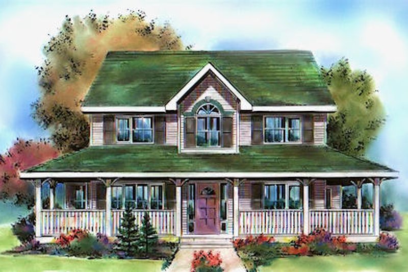 Home Plan - Farmhouse Exterior - Front Elevation Plan #18-290