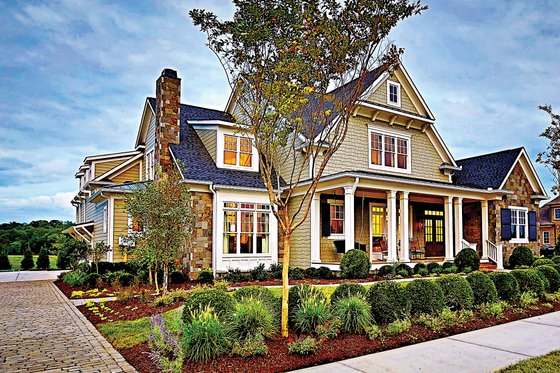 Exterior - Front Elevation 3 for Craftsman House Plan #927-5 - 4 bed, 5.5 bath