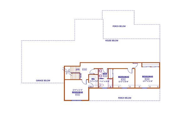 Farmhouse Floor Plan - Upper Floor Plan #1089-8