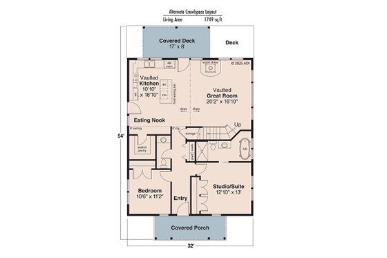 Floor Plan - Other Floor for Barndominium House Plan #124-1263 - 2 bed, 2 bath