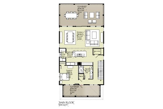 Floor Plan - Main Floor for Beach House Plan #901-160 - 5 bed, 4 bath