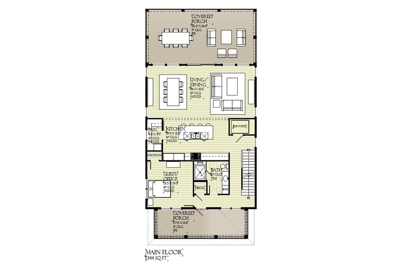 Dream House Plan - Floor Plan - Main Floor for Beach House Plan #901-160 - 5 bed, 4 bath