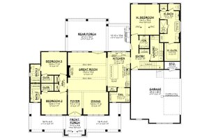 Floor Plan - Main Floor for Farmhouse House Plan #430-418 - 3 bed, 3.5 bath