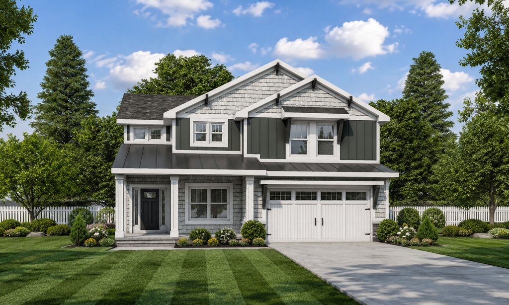 Exterior - Front Elevation 2 for Craftsman House Plan #20-2343 - 4 bed, 2.5 bath