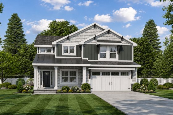 Exterior - Front Elevation for Craftsman House Plan #20-2343 - 4 bed, 2.5 bath