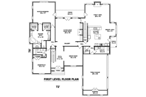 Floor Plan - Main Floor for European House Plan #81-1639 - 5 bed, 4 bath