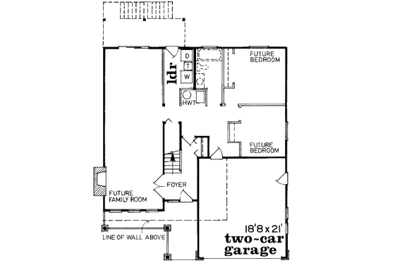 Floor Plan - Main Floor for Traditional House Plan #47-559 - 3 bed, 2 bath