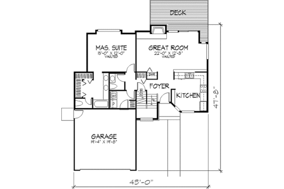 Floor Plan - Main Floor House Plan #320-349 - 3 bed, 2.5 bath