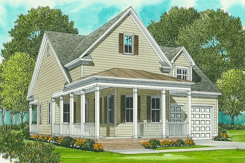House Blueprint - Farmhouse Exterior - Front Elevation Plan #413-792
