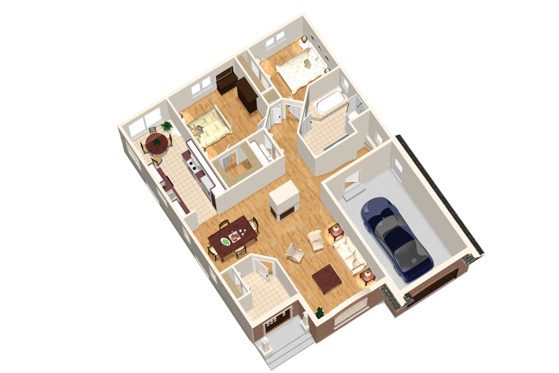 Dream House Plan - Floor Plan - Main Floor 1 for European House Plan #25-4653 - 2 bed, 1 bath