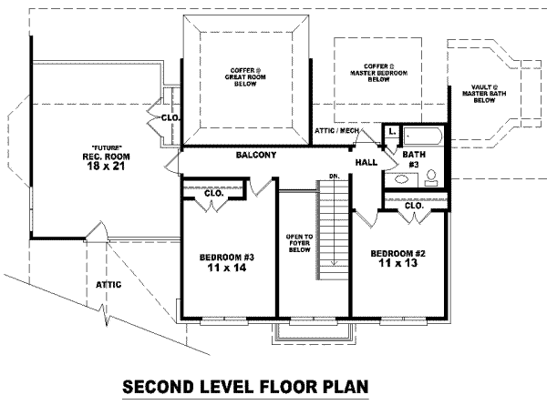 European Floor Plan - Upper Floor Plan #81-1143