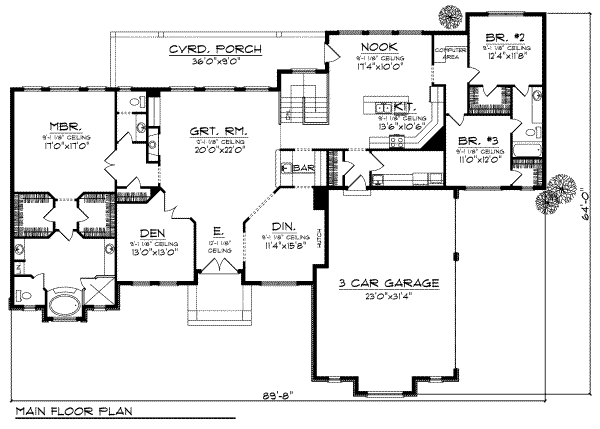 Home Plan - European Floor Plan - Main Floor Plan #70-721