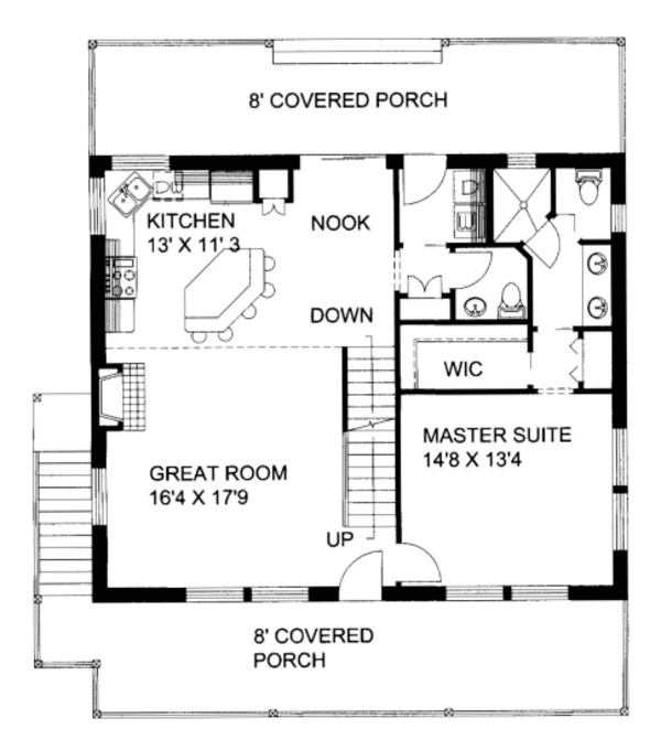 Home Plan - Cabin Floor Plan - Main Floor Plan #117-644