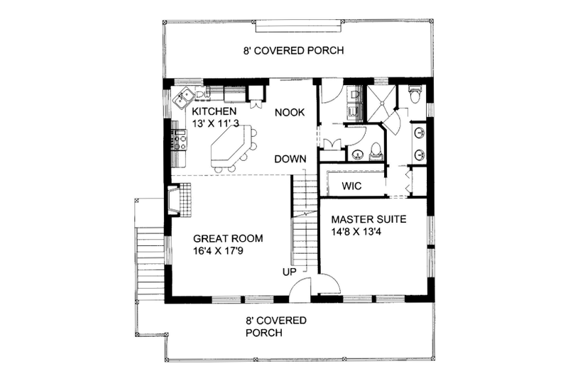 Dream House Plan - Floor Plan - Main Floor for Cabin House Plan #117-644 - 3 bed, 2.5 bath