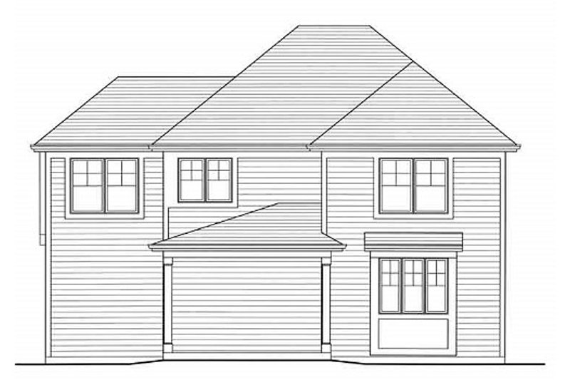Dream House Plan - Exterior - Rear Elevation for Colonial House Plan #46-482 - 4 bed, 2.5 bath