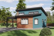 Cabin Style House Plan - 1 Beds 1 Baths 491 Sq/Ft Plan #1106-115 Exterior 