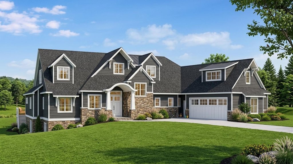 Exterior - Front Elevation for Craftsman House Plan #1064-315 - 2 bed, 2.5 bath