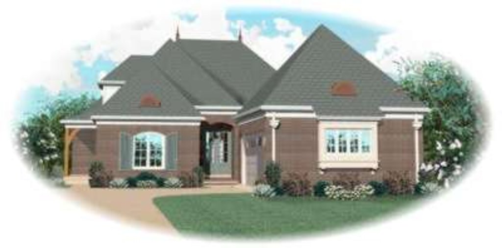 Exterior - Front Elevation 2 for European House Plan #81-1277 - 4 bed, 3 bath