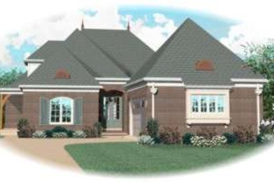 Exterior - Front Elevation for European House Plan #81-1277 - 4 bed, 3 bath