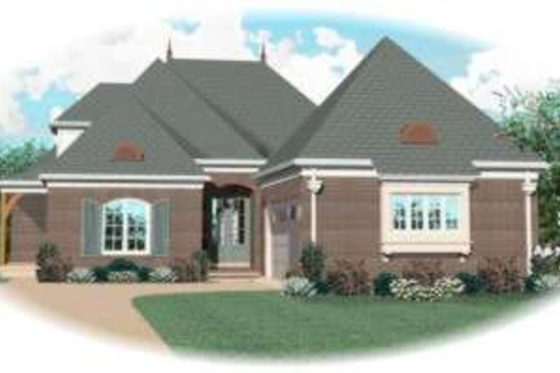 Exterior - Front Elevation 2 for European House Plan #81-1277 - 4 bed, 3 bath