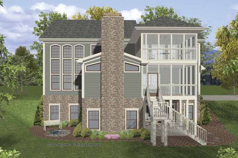 Home Plan - Exterior - Rear Elevation for Traditional House Plan #56-679 - 4 bed, 4 bath