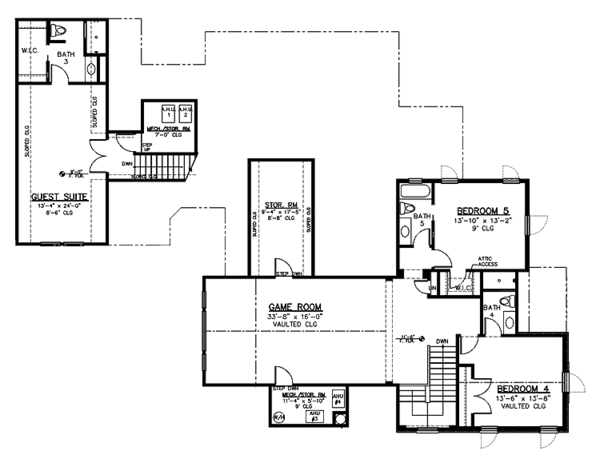 House Design - European Floor Plan - Upper Floor Plan #1019-5