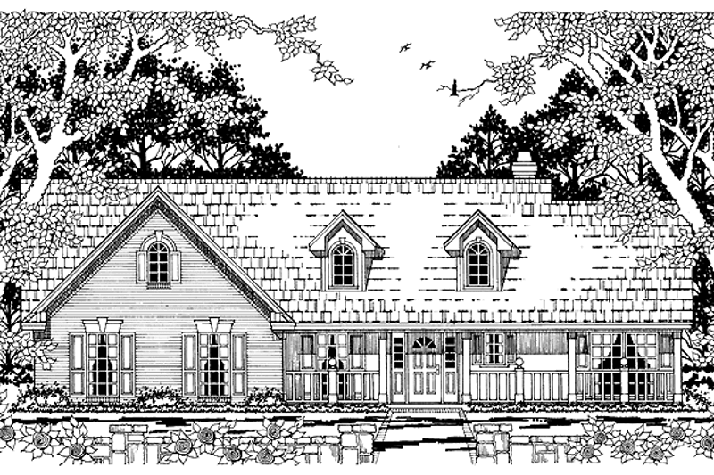 Dream House Plan - Country Exterior - Front Elevation Plan #42-435