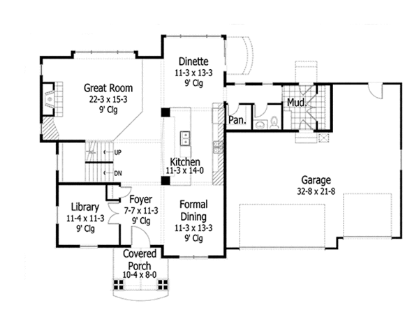 House Plan Design - Traditional Floor Plan - Main Floor Plan #51-1093