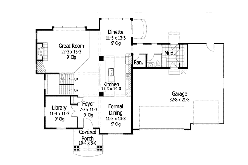 Dream House Plan - Floor Plan - Main Floor for Traditional House Plan #51-1093 - 3 bed, 2.5 bath