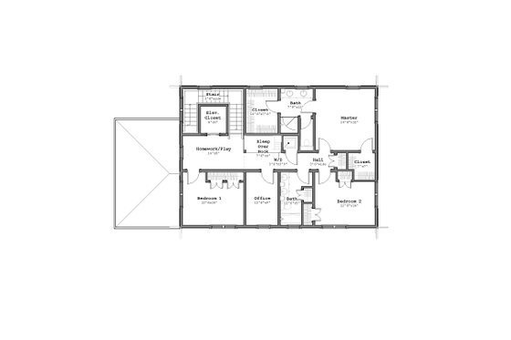 Floor Plan - Upper Floor for Craftsman House Plan #926-5 - 3 bed, 3 bath