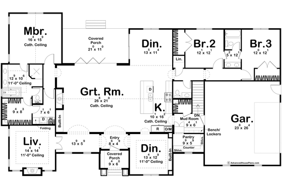 Floor Plan - Main Floor for Modern House Plan #455-372 - 3 bed, 2.5 bath
