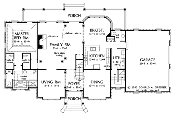 Dream House Plan - Traditional Floor Plan - Main Floor Plan #929-573