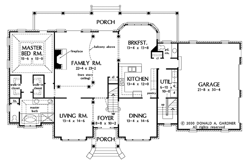Architectural House Design - Floor Plan - Main Floor for Traditional House Plan #929-573 - 4 bed, 3.5 bath
