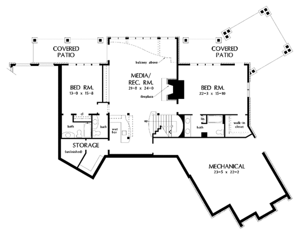 Architectural House Design - Craftsman Floor Plan - Lower Floor Plan #929-340