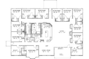 Floor Plan - Main Floor for Traditional House Plan #117-248 - 11 bed, 13 bath