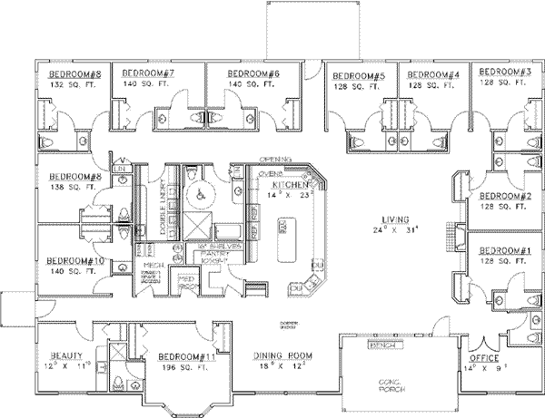 Architectural House Design - Traditional Floor Plan - Main Floor Plan #117-248