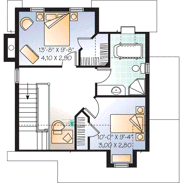 House Plan Design - Cottage Floor Plan - Upper Floor Plan #23-661