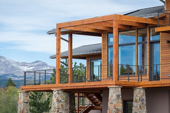 Exterior - Rear Elevation 1 for Prairie House Plan #1042-17 - 4 bed, 4 bath