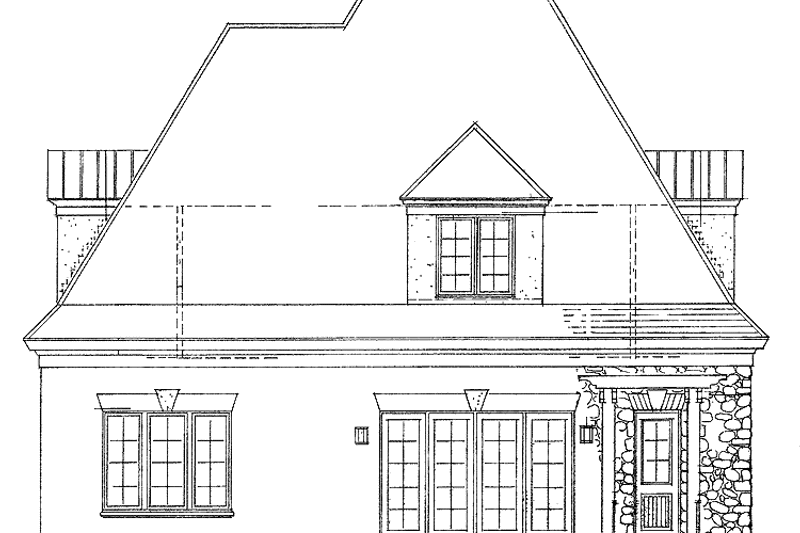 Architectural House Design - Exterior - Rear Elevation for Country House Plan #453-392 - 3 bed, 2.5 bath