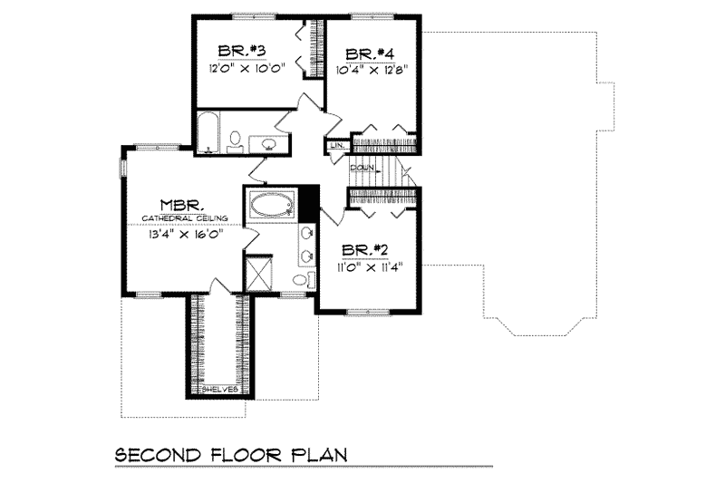 House Plan Design - Floor Plan - Upper Floor for Traditional House Plan #70-385 - 4 bed, 2.5 bath