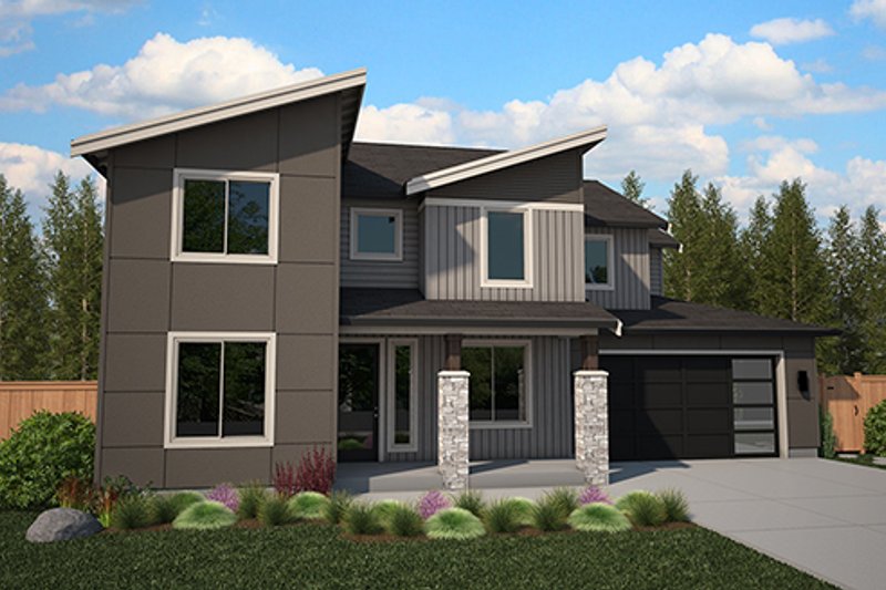 Dream House Plan - Contemporary Exterior - Front Elevation Plan #569-83