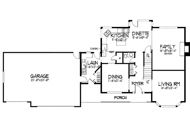 Dream House Plan - Floor Plan - Main Floor for Country House Plan #51-884 - 4 bed, 2.5 bath