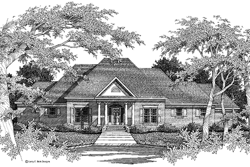 House Blueprint - Exterior - Front Elevation 3 for Colonial House Plan #952-13 - 3 bed, 2.5 bath