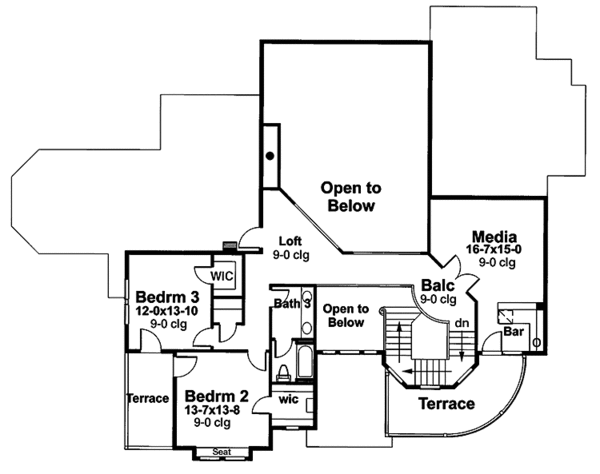 Home Plan - Country Floor Plan - Upper Floor Plan #120-212