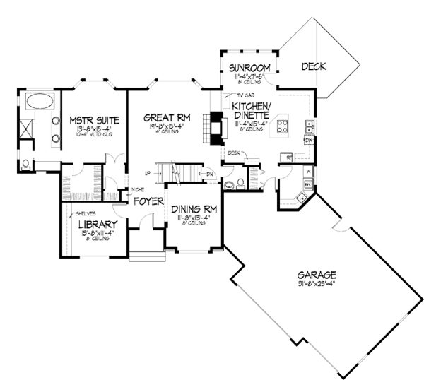 House Plan Design - Traditional Floor Plan - Main Floor Plan #51-861